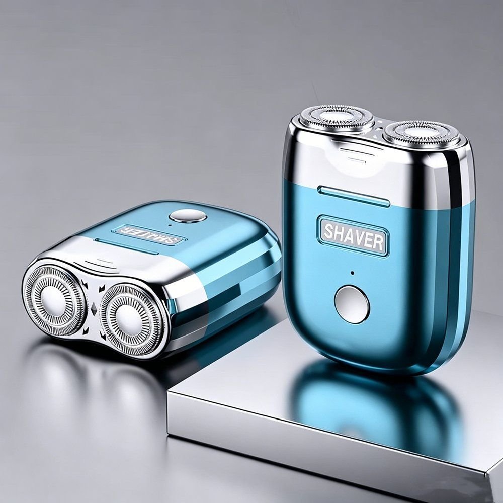 USB Rechargeable 2 Floating Heads Rotary Razor Waterproof Travel Mini Portable Electric Shaver