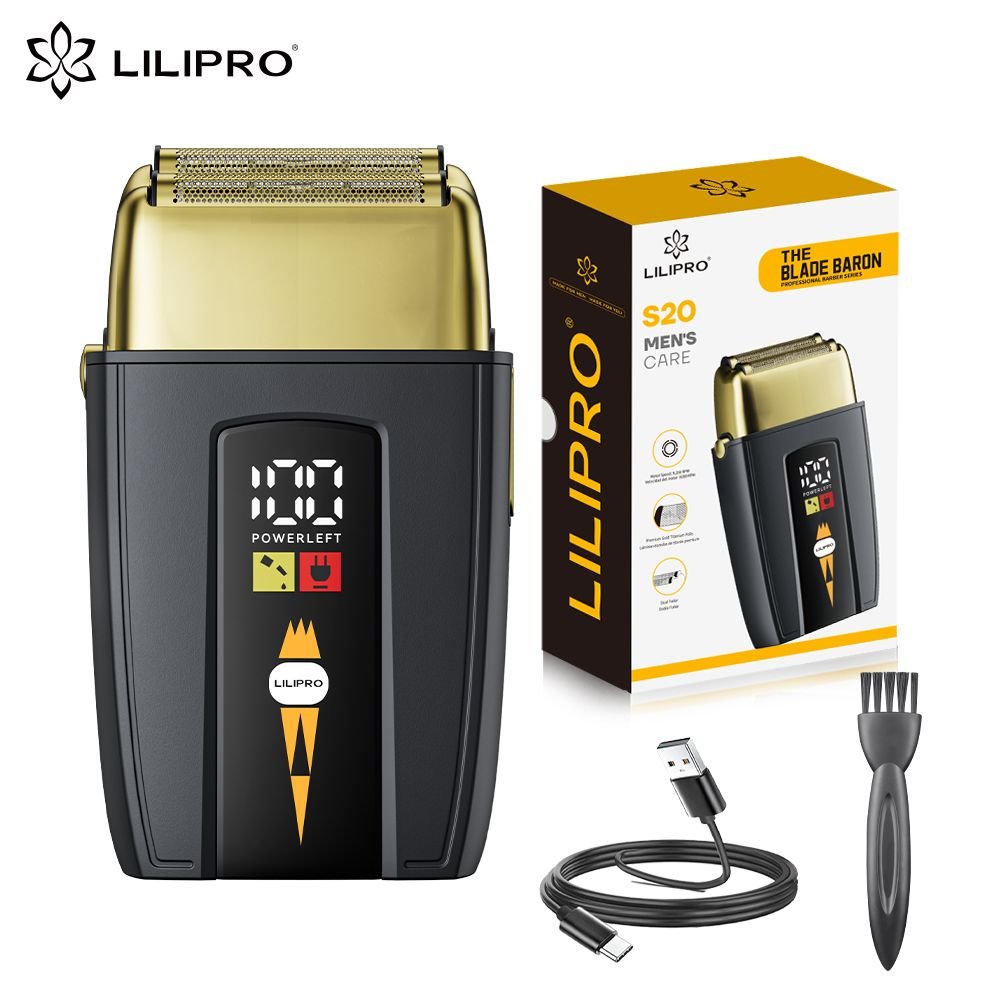 Lilipro The Blade Baron S20 Dual Foil & Blade Foil Shaver Electric Razor for Men with LED Display